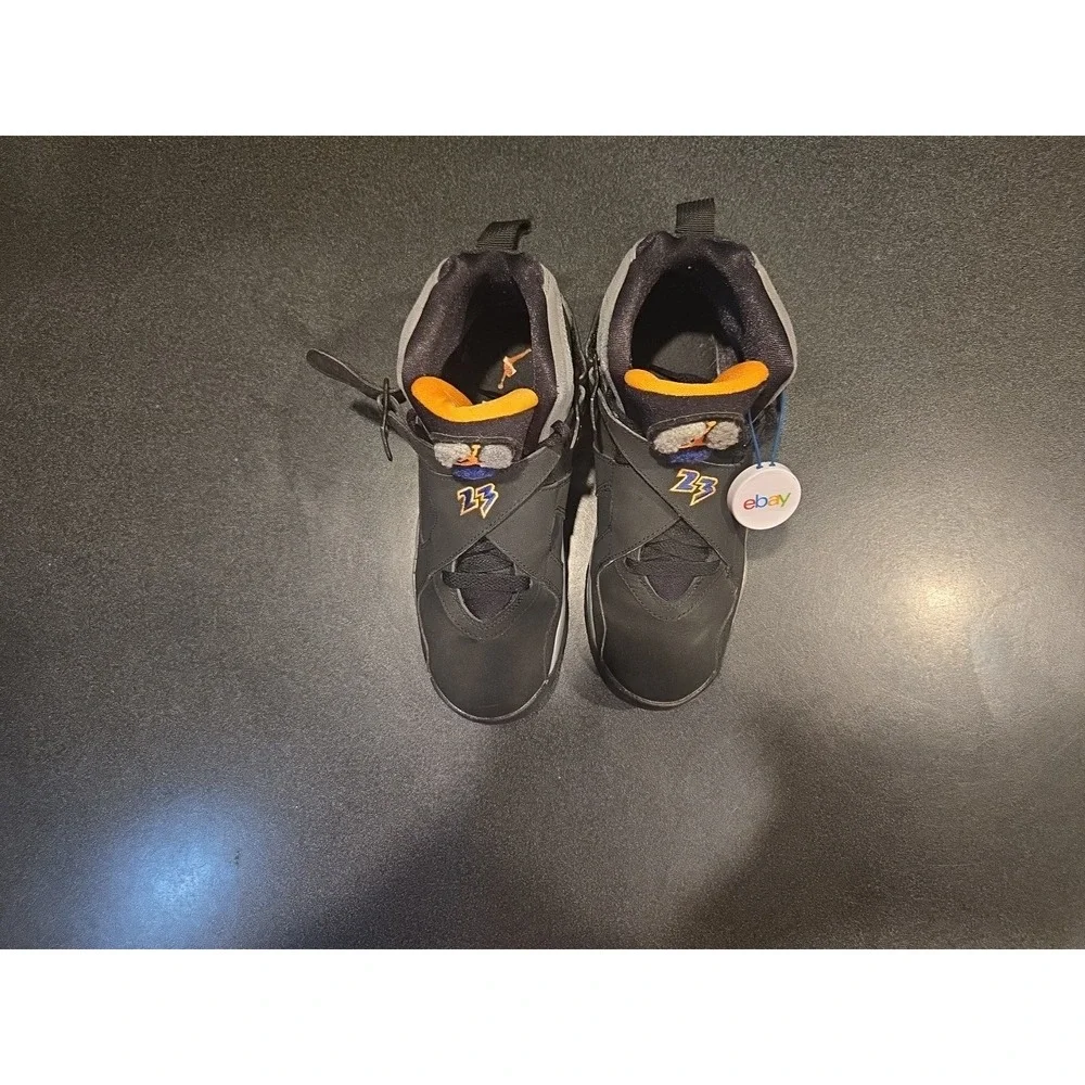 Nike Air Jordan 8 Retro Suns GS 5Y, 6.5W Black Orange Blue 305368-043 Clean